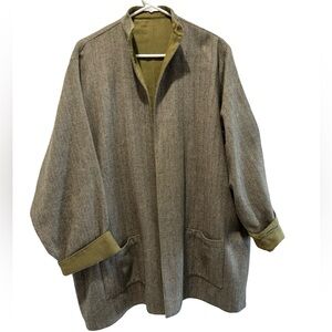 Vintage reversible, Olive Green Cape Coat SZ OneSize